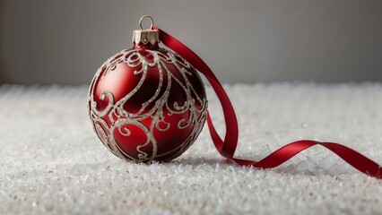 red christmas ball on white