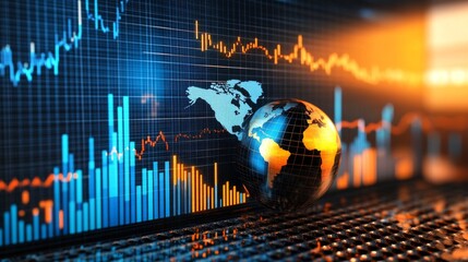 Professional abstract business growth background featuring financial charts, market data, and analytics for global trends and corporate strategy visualization, showcasing future-proof revenue insights