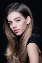 Fototapeta premium Vogue sexy girl. Fashion make up of beauty woman. Fashionable young woman. Portrait of a gorgeous fashion young woman. Elegant girl. Beautiful Model. Fashion portrait of elegant woman.