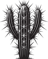 Desert Cactus silhouette vector illustration isolated on white background