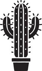 Desert Cactus silhouette vector illustration isolated on white background