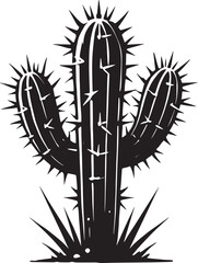 Desert Cactus silhouette vector illustration isolated on white background