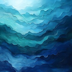 Obraz premium A fluid gradient of vibrant blues and greens, resembling ocean waves, for an energetic and refreshing feel.