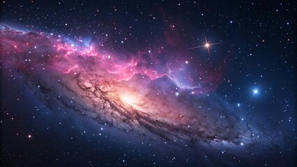 360 degree equirectangular projection space background with nebula and stars, environment map. HDRI spherical panorama