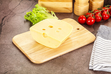 Gourmet Maasdam cheese with hole