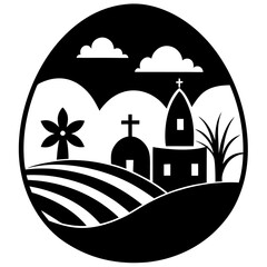 Pastel Hues and Easter Views vector silhouette