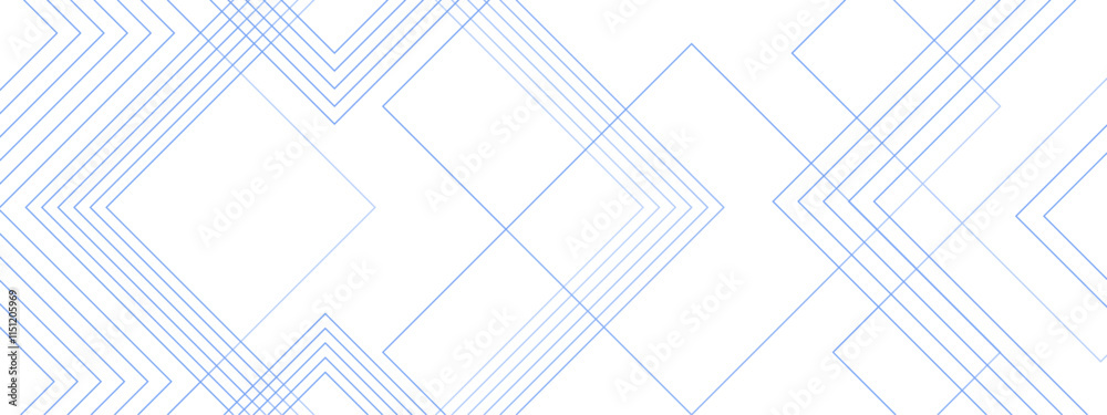 Fototapete abstract blue geometric squares with digital geometric connection blue lines. blue geometric squares