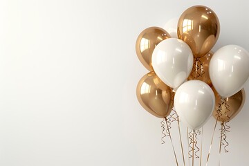 white and gold balloons