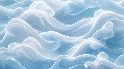 Obraz premium A monochromatic wave pattern in light blues with a frosted effect, perfect for clean, corporate sites.