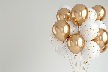 golden balloons with ribbon