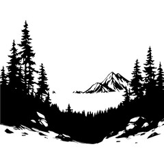 Fototapeta premium The Serenity of Mountain and Forest