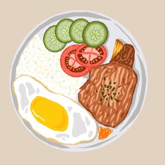 Indonesian food hand drawn illustration for background