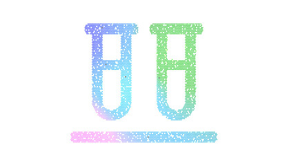 Icon vials is made up of LED square shapes. There are bright diodes and there are black dead diodes