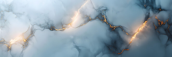 A marble pattern with soft gray and white tones. The background is a subtle gradient of light gray to dark blue.