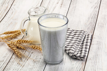 Organic milk in the glass