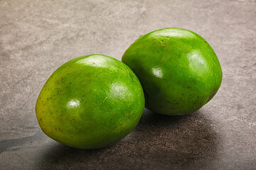 Two ripe green exotic avocado fruit