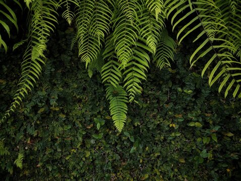 Fern leaves in the forest