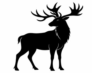 silhouette of Elk vector on white background