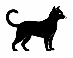 silhouette of Cat vector on white background