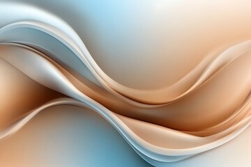 Obraz premium Stunning abstract wavy glass shapes with soft light reflections and flowing curves forming a sleek and futuristic digital background with elegant elements and a aesthetic