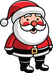 Santa Claus vector illustration logo design black and white background
