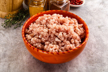 Homemade Raw pork minced meat