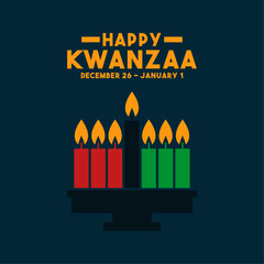 Vector Illustration of Kwanzaa. December 26 - January 1. Banner, card, background.