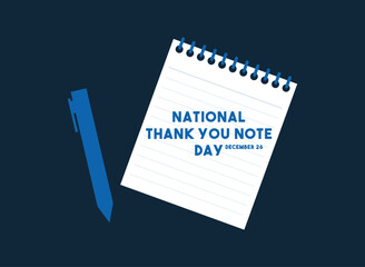 Vector Illustration of National Thank You Note Day. December 26. Paper note icon. © GojinGo