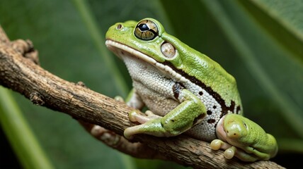 Naklejka premium frog in the grass