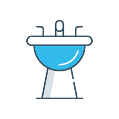 Hair wash basin vector icon