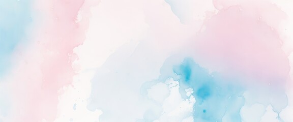 light Pink blue watercolor wet wash splash background