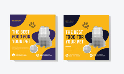 Healthy pet food social media post template