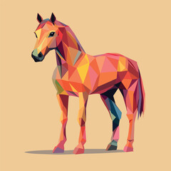 Obraz premium Colorful Low Poly Horse Vector illustration on isolated background
