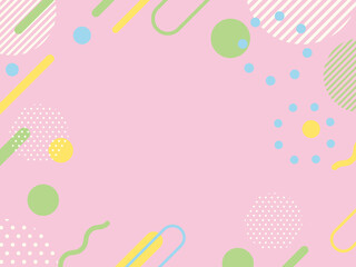 背景（春色パステルカラー、幾何学模様）