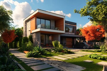Modern House Exterior Design. Contemporary Architecture. Home Exterior.