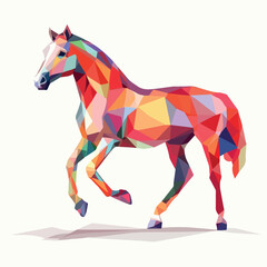 Obraz premium Colorful Low Poly Horse Vector illustration on isolated background