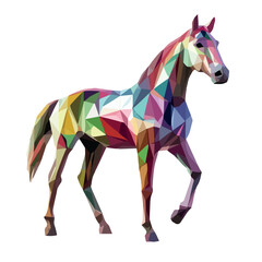 Obraz premium Colorful Low Poly Horse Vector illustration on isolated background