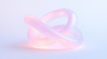 pair of intertwined rings with soft glow, creating modern and artistic display. translucent design features gentle gradient of colors, enhancing its visual appeal