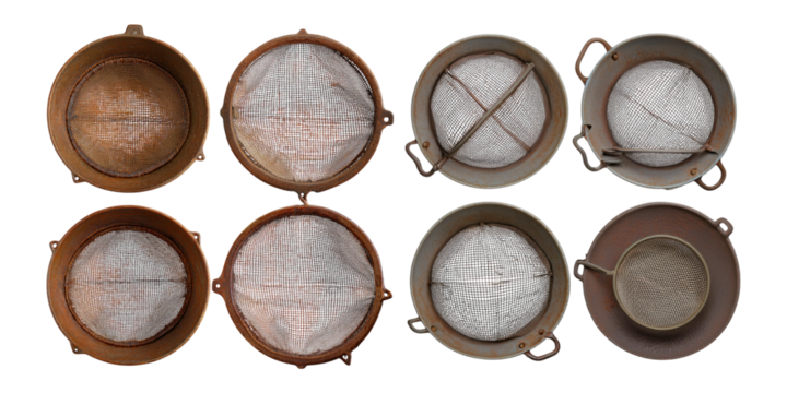 Vintage Sifters on Transparent Background, PNG collection, set bundle, isolate on transparent or white background