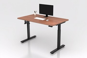 Modern Adjustable Standing Desk with Wooden Top