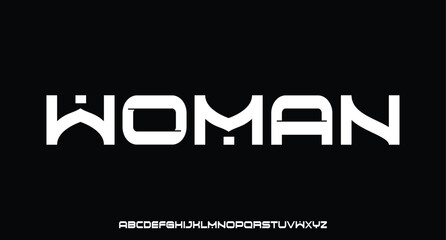 Abstract technology science alphabet font. digital space typography vector illustration design