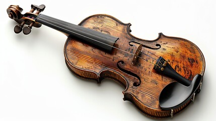Obraz premium Antique violin isolated on white background.