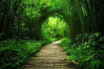 Obraz premium Bamboo forest path.