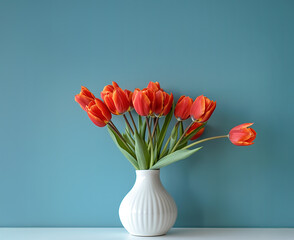 Spring tulips background with copy space