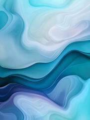 Obraz premium Fluid abstract background with swirling colors in shades of blue and teal, creating serene and calming atmosphere. Perfect for modern design projects