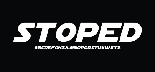 modern bold futuristic display font vector in slant style
