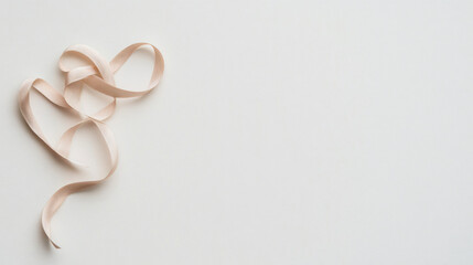 Two intertwined hearts made of soft ribbon on light background, symbolizing love and connection. Perfect for romantic themes and celebrations