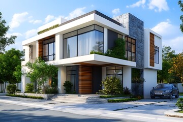 Modern House Exterior Design. Contemporary Architecture.