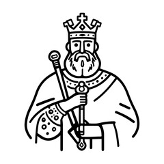 Obraz premium king with crown vector illustration