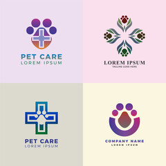 Modern pet care business logo collection